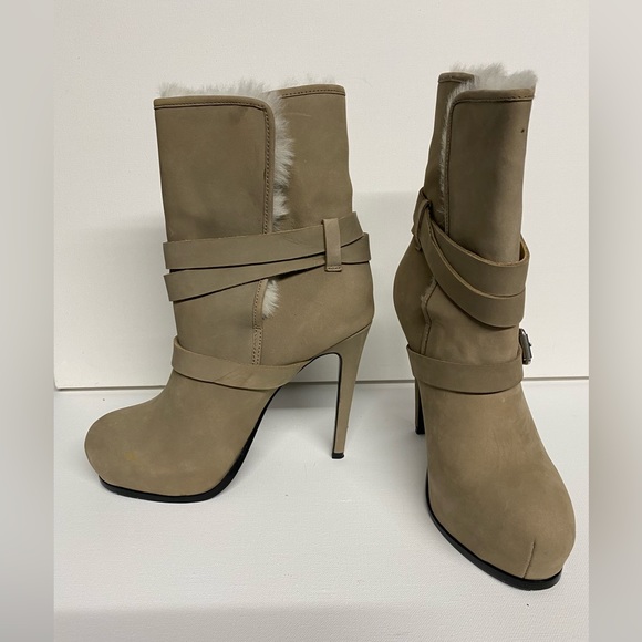 Pour La Victoire Lizzie Boots Grey Taupe Fur 8 - Picture 6 of 11